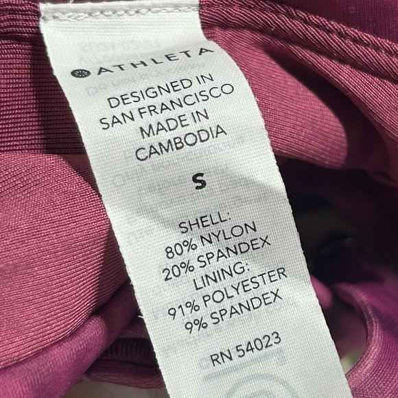 ATHLETA Plum Tie Dye Square Neck Printed Bikini Top Swimsuit NWOT - Picture 6 of 7